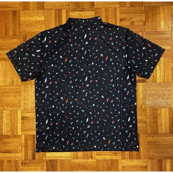 Callaway Men's Opti-Dri Golf Polo Shirt XL NWT Blue Multicolor Print Stretch UPF - Picture 2 of 9